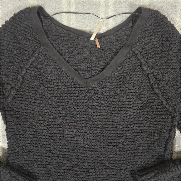 Free People Charcoal V-Neck Sweater - Picture 2 of 8